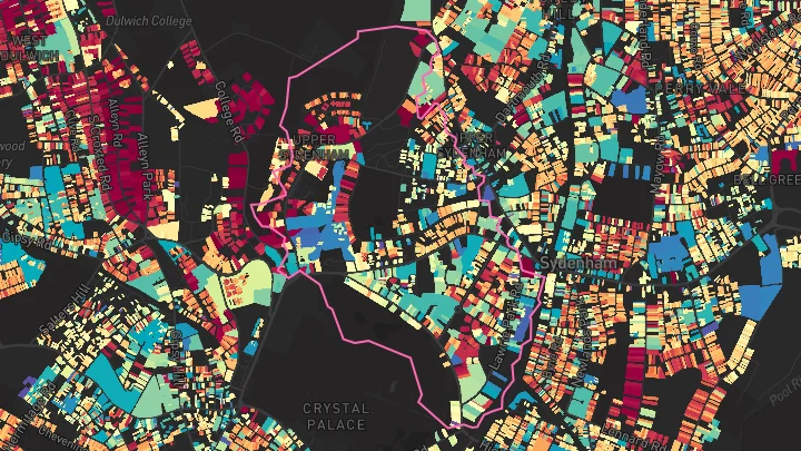 House price heatmap showing property values across Sydenham