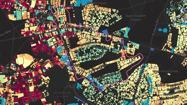 House price heatmap showing property values across Kidbrooke