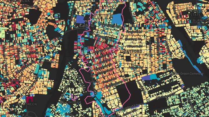 House price heatmap showing property values across Bellingham