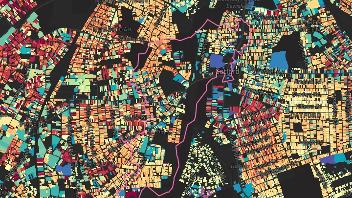 House price heatmap showing property values across Catford