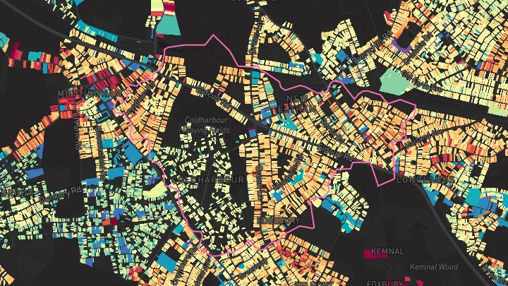 House price heatmap showing property values across New Eltham