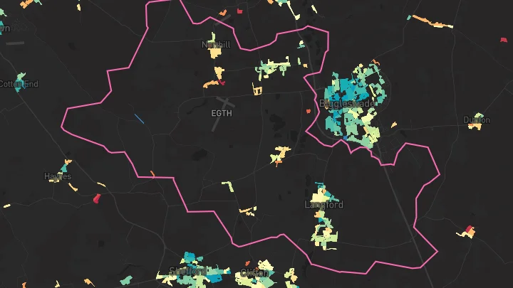 House price heatmap showing property values across Langford