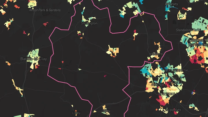 House price heatmap showing property values across Shillington