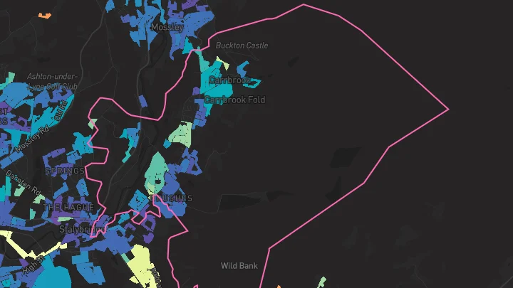 House price heatmap showing property values across Carrbrook