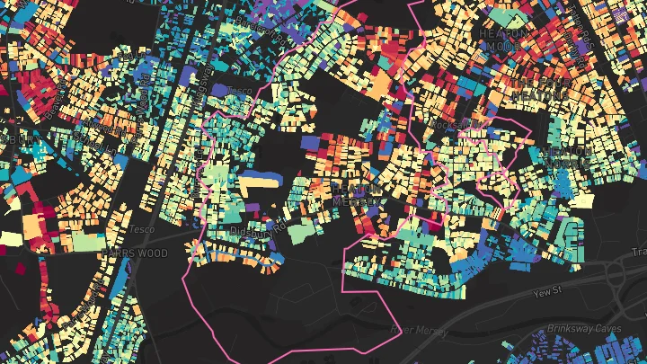 House price heatmap showing property values across Stockport