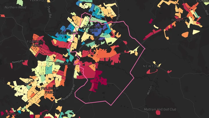 House price heatmap showing property values across Wilmslow