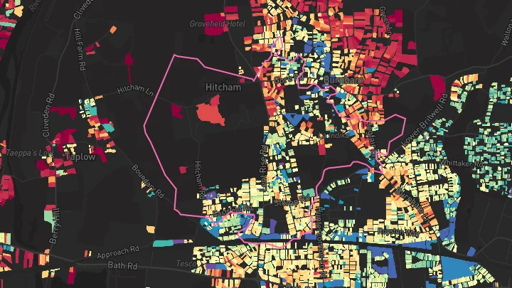 House price heatmap showing property values across Burnham