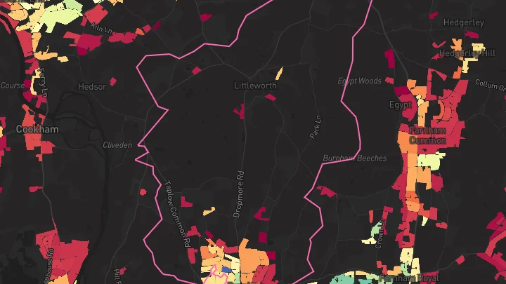House price heatmap showing property values across Burnham