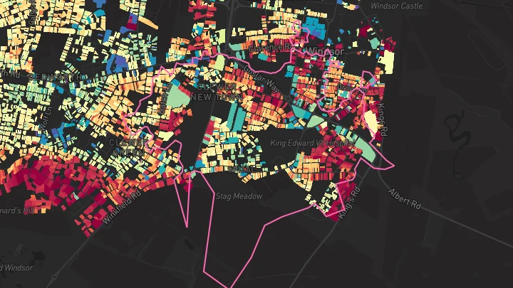 House price heatmap showing property values across Windsor