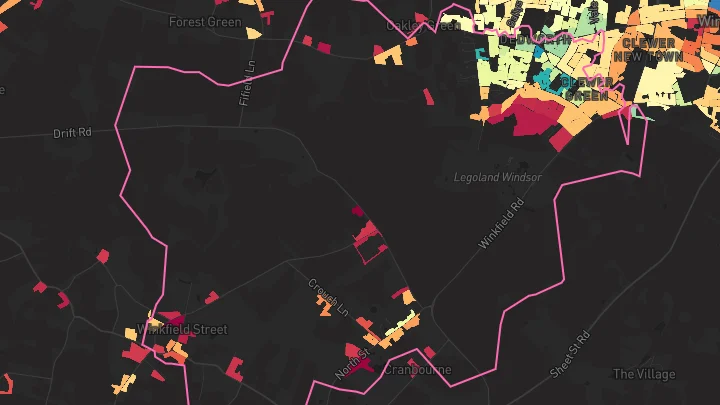 House price heatmap showing property values across Windsor