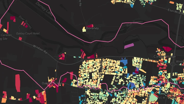 House price heatmap showing property values across Windsor