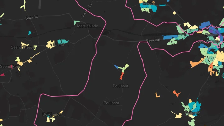 House price heatmap showing property values across Devizes