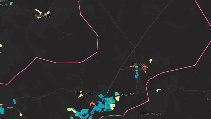 House price heatmap showing property values across Devizes