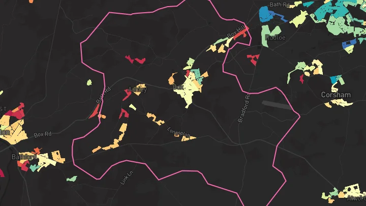 House price heatmap showing property values across Box