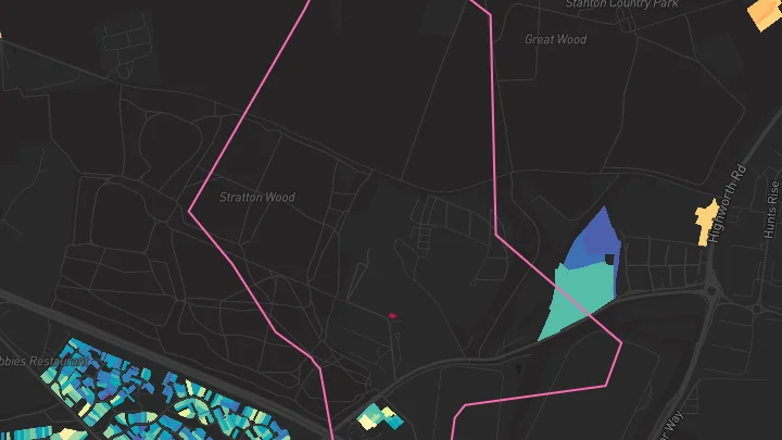 House price heatmap showing property values across Swindon