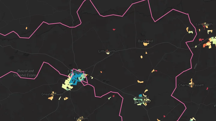 House price heatmap showing property values across Stanford In The Vale