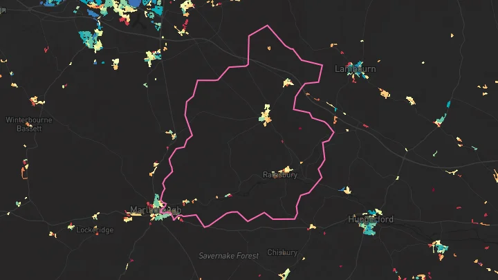 House price heatmap showing property values across Ramsbury