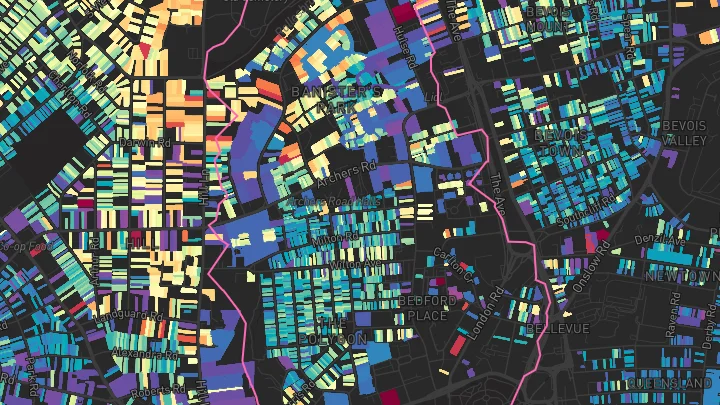 House price heatmap showing property values across Southampton