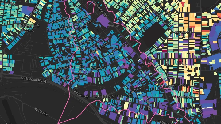 House price heatmap showing property values across Southampton