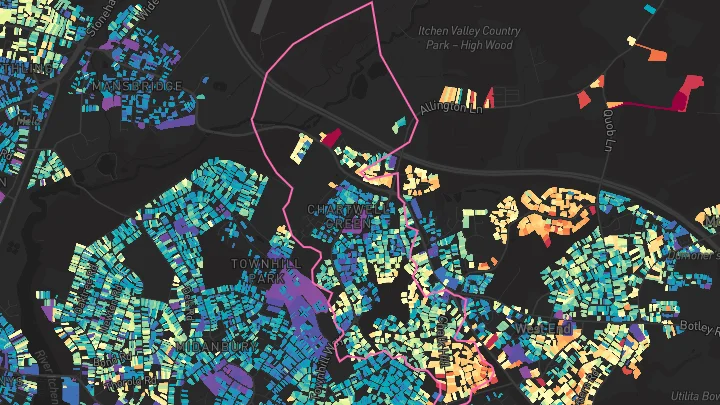 House price heatmap showing property values across West End