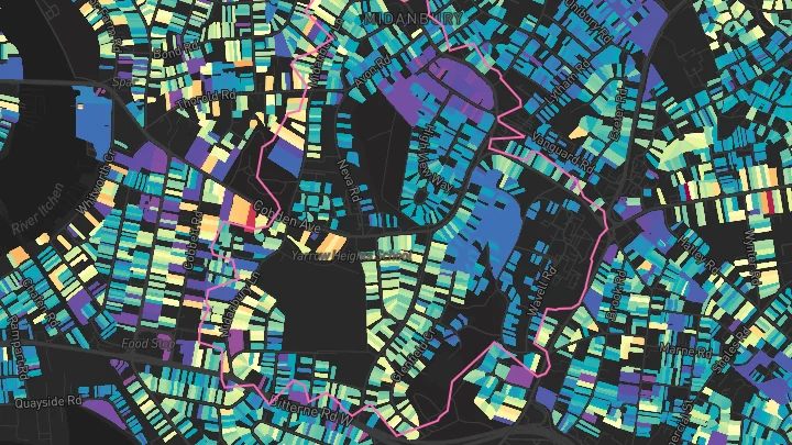 House price heatmap showing property values across Southampton