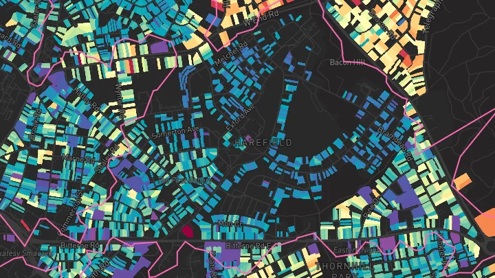 House price heatmap showing property values across Southampton