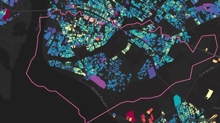 House price heatmap showing property values across Southampton