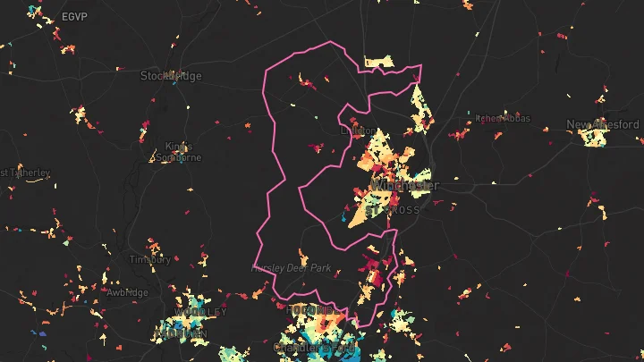 House price heatmap showing property values across Otterbourne