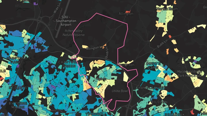 House price heatmap showing property values across West End