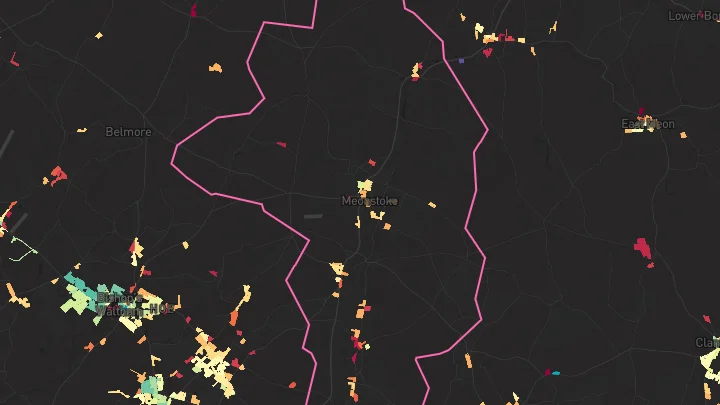 House price heatmap showing property values across Soberton