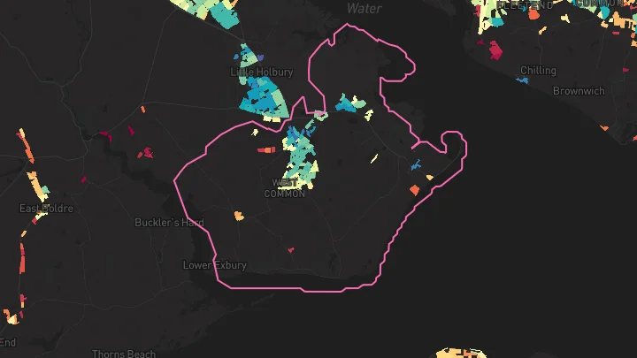 House price heatmap showing property values across Blackfield