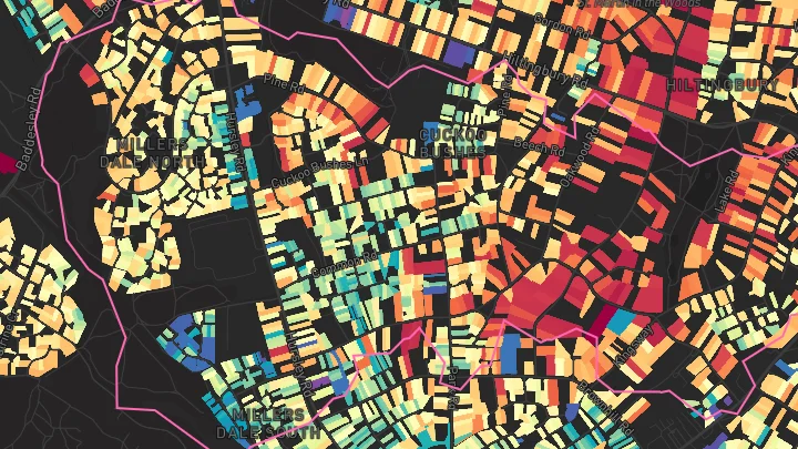 House price heatmap showing property values across Chandlers Ford