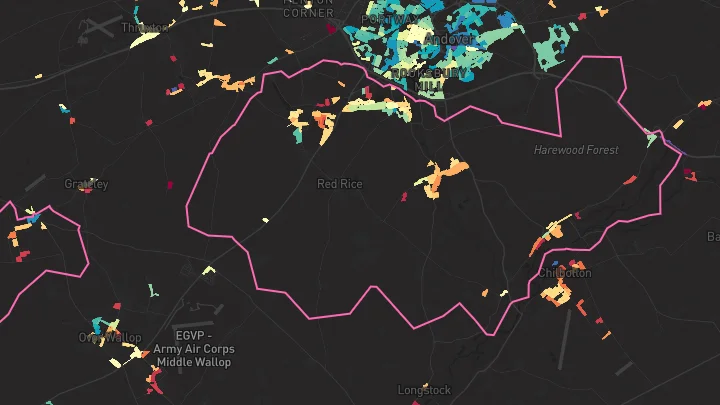 House price heatmap showing property values across Anna Valley