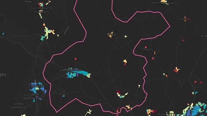 House price heatmap showing property values across Ludgershall