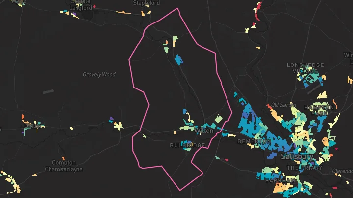 House price heatmap showing property values across Wilton