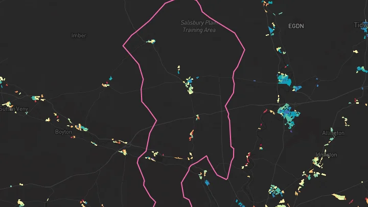 House price heatmap showing property values across Shrewton