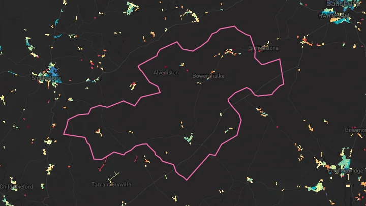 House price heatmap showing property values across Sixpenny Handley