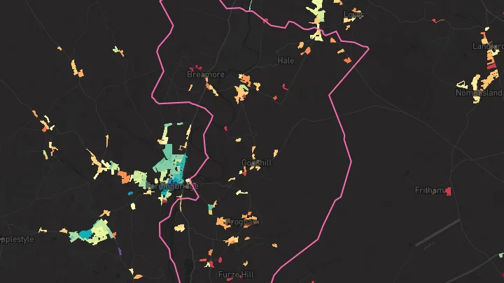 House price heatmap showing property values across Woodgreen