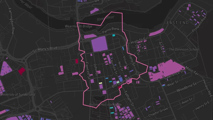 House price heatmap showing property values across Sunderland