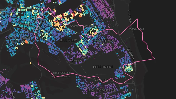 House price heatmap showing property values across Sunderland