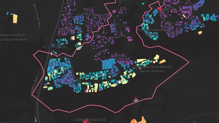 House price heatmap showing property values across Peterlee