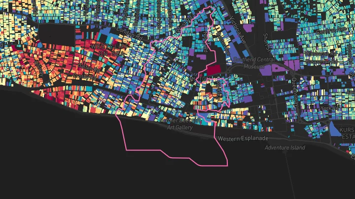 House price heatmap showing property values across Westcliff-On-Sea