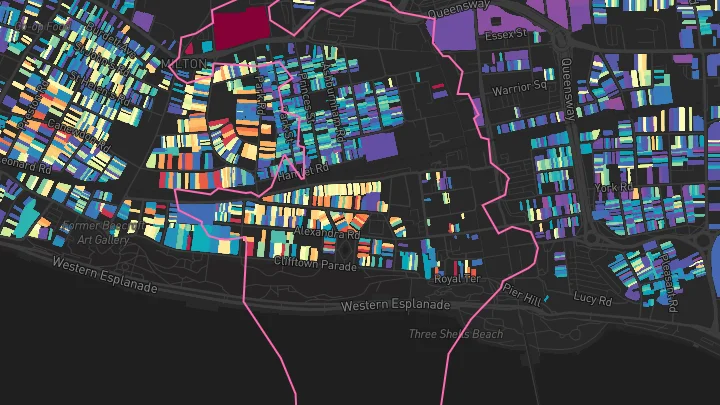 House price heatmap showing property values across Southend-On-Sea