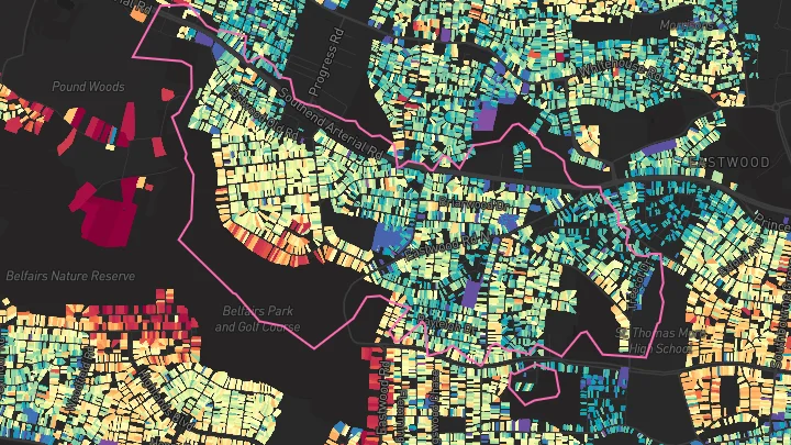 House price heatmap showing property values across Leigh-On-Sea