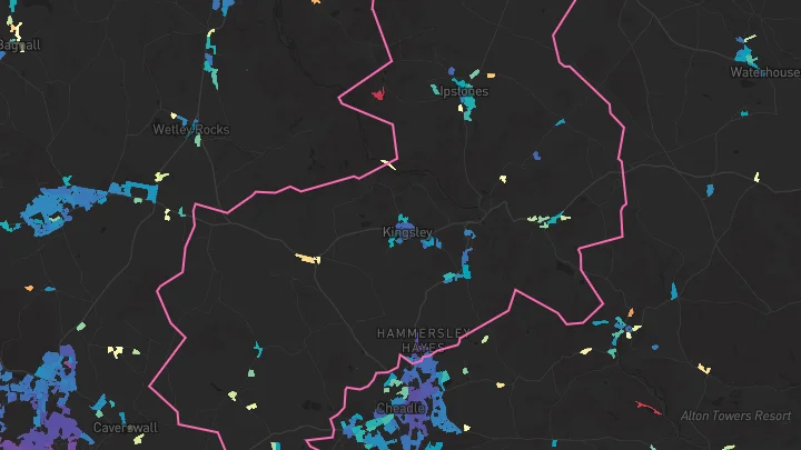 House price heatmap showing property values across Kingsley