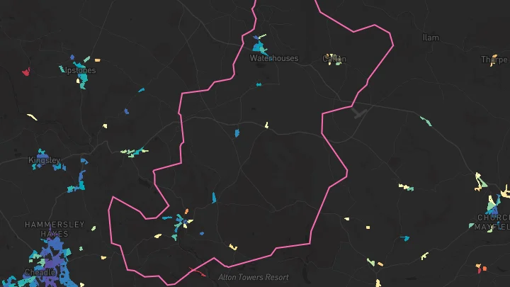 House price heatmap showing property values across Waterhouses