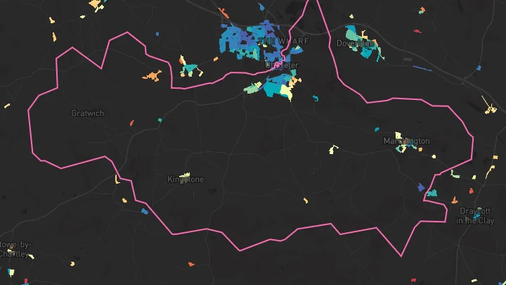 House price heatmap showing property values across Uttoxeter