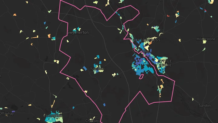 House price heatmap showing property values across Stone