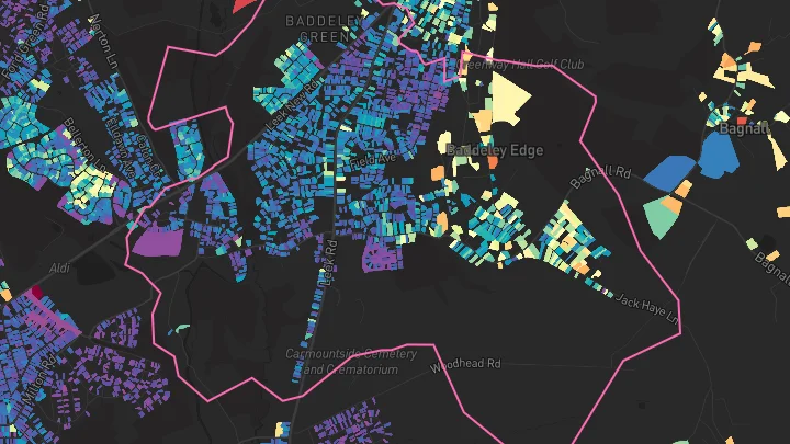 House price heatmap showing property values across Stoke-On-Trent