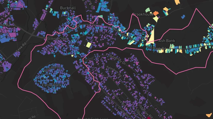 House price heatmap showing property values across Stoke-On-Trent